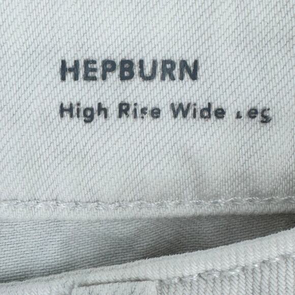 DL1961 Hepburn Jeans White 29 High Rise Wide Leg Tallic - Picture 7 of 10